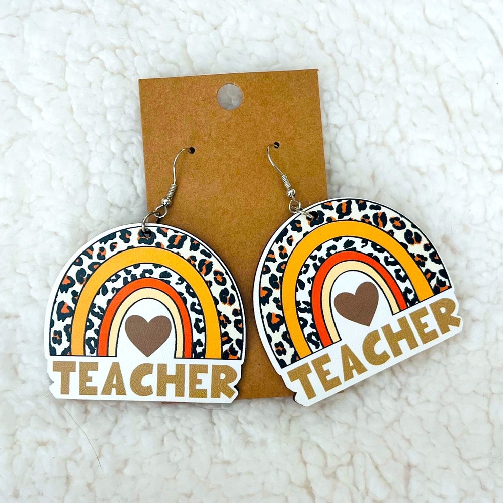 Rainbow Teacher Earrings